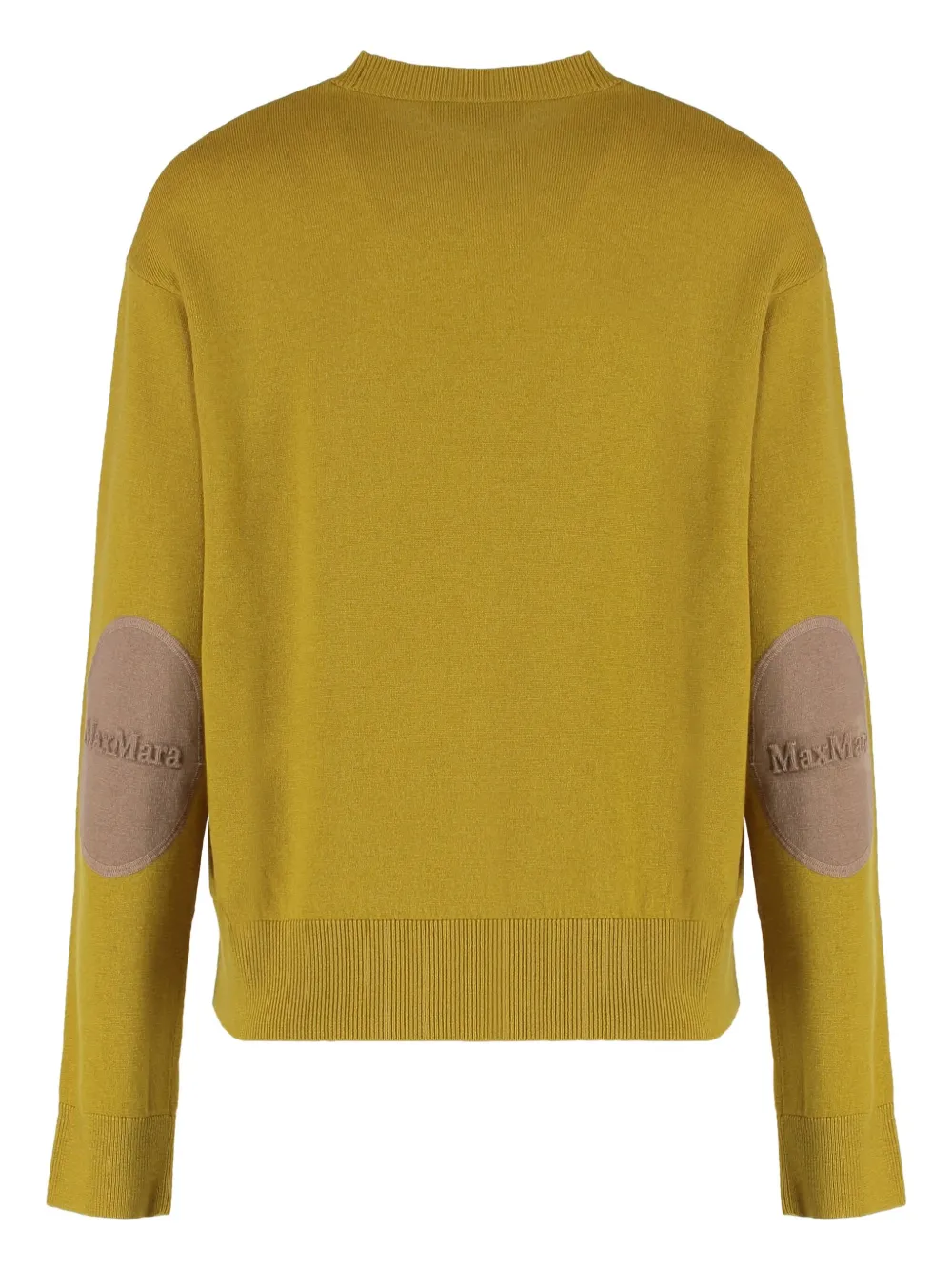 'S Max Mara Wollen top met elleboogpatch Geel