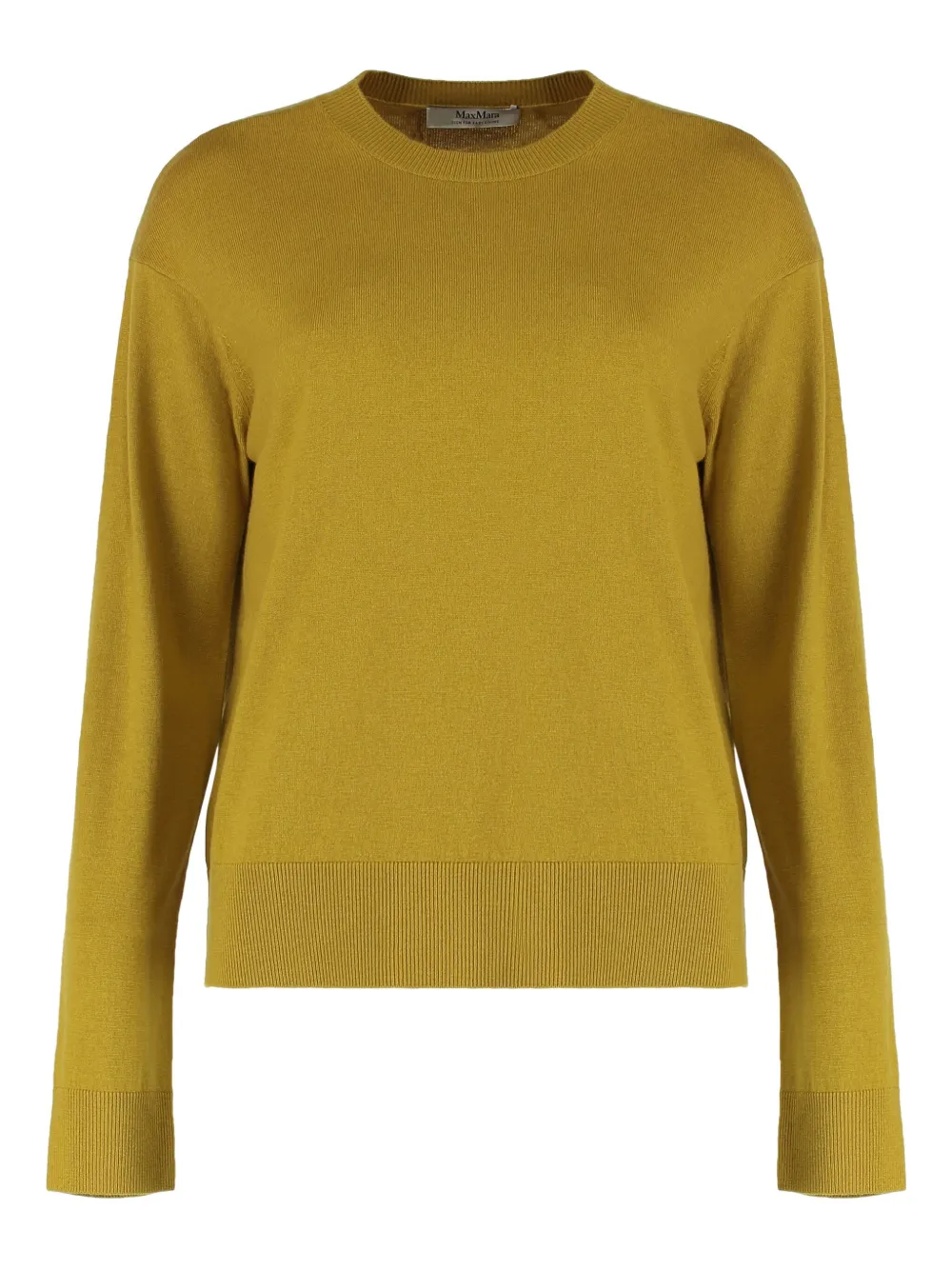 'S Max Mara Wollen top met elleboogpatch Geel