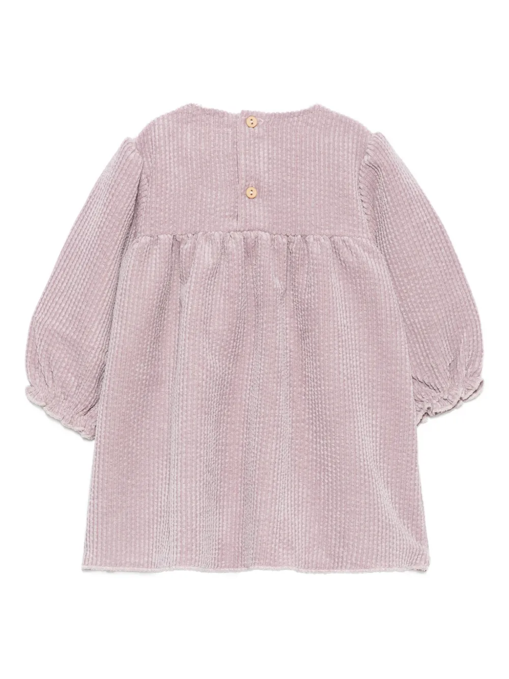 TEDDY & MINOU waffle-textured smocked dress Paars