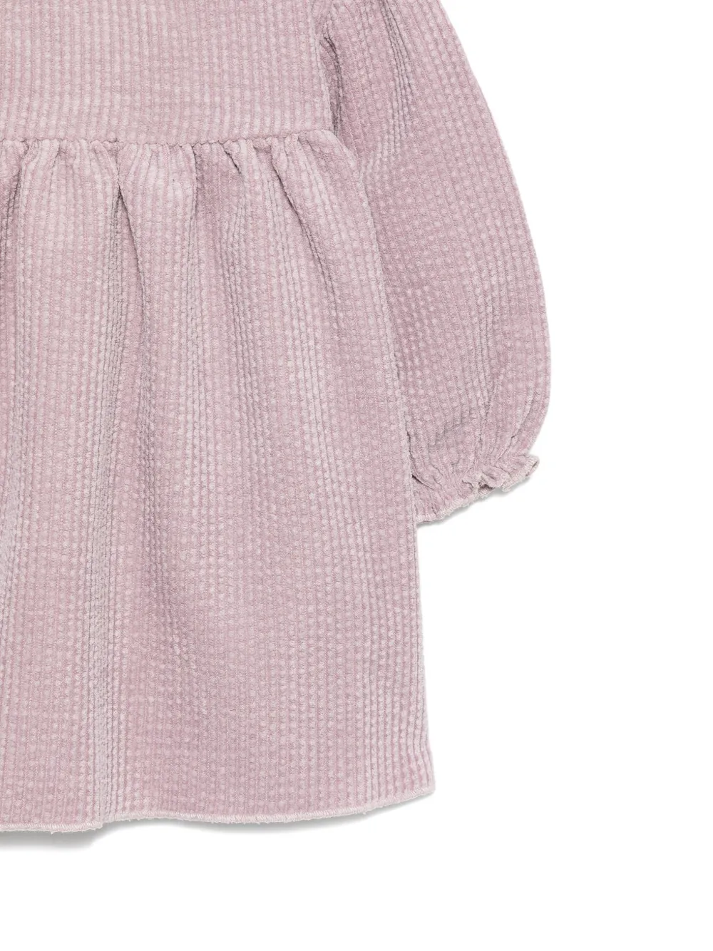 TEDDY & MINOU waffle-textured smocked dress Paars