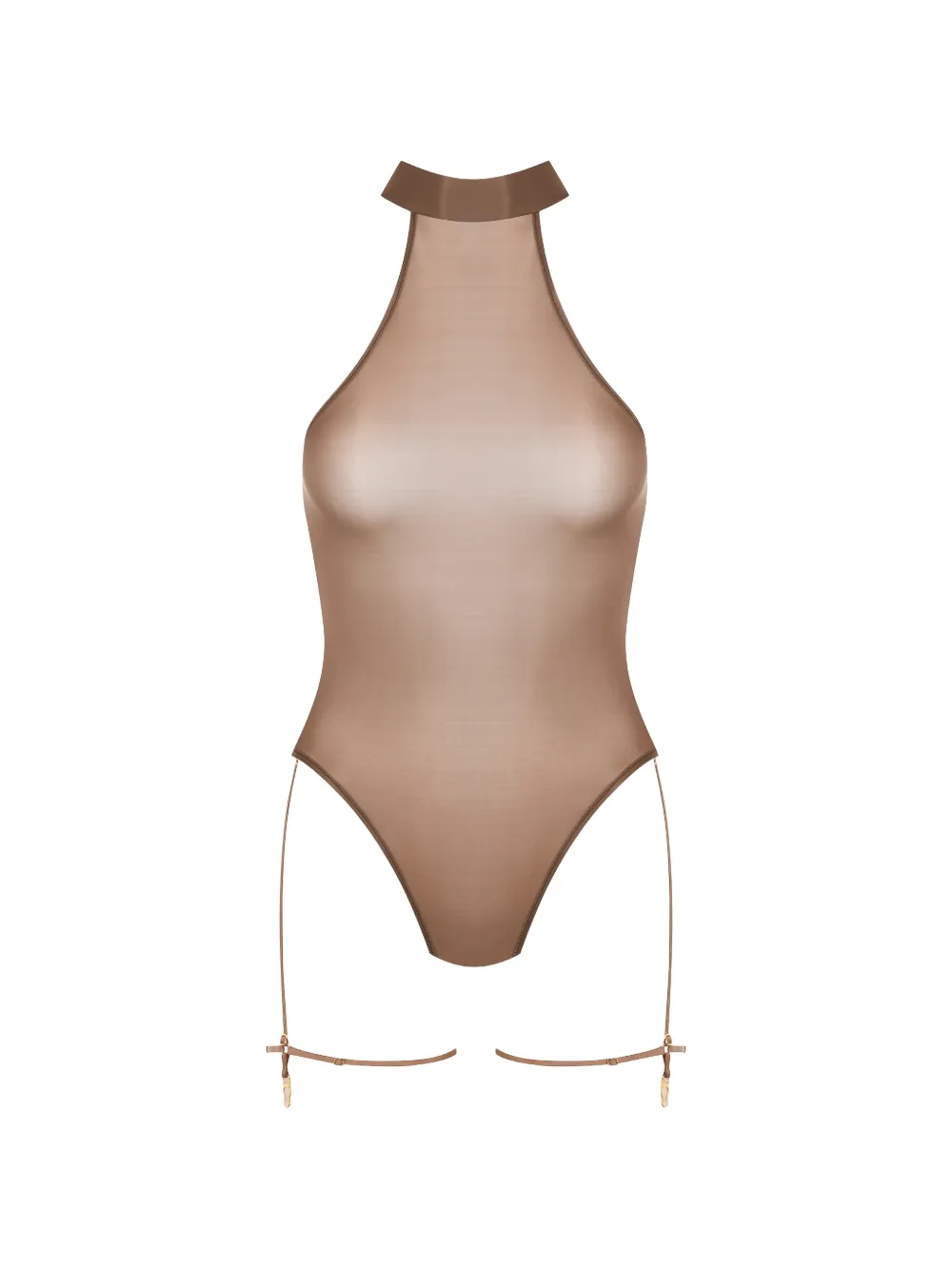 Maison Close French Kiss Light halter-neck thong bodysuit - Braun