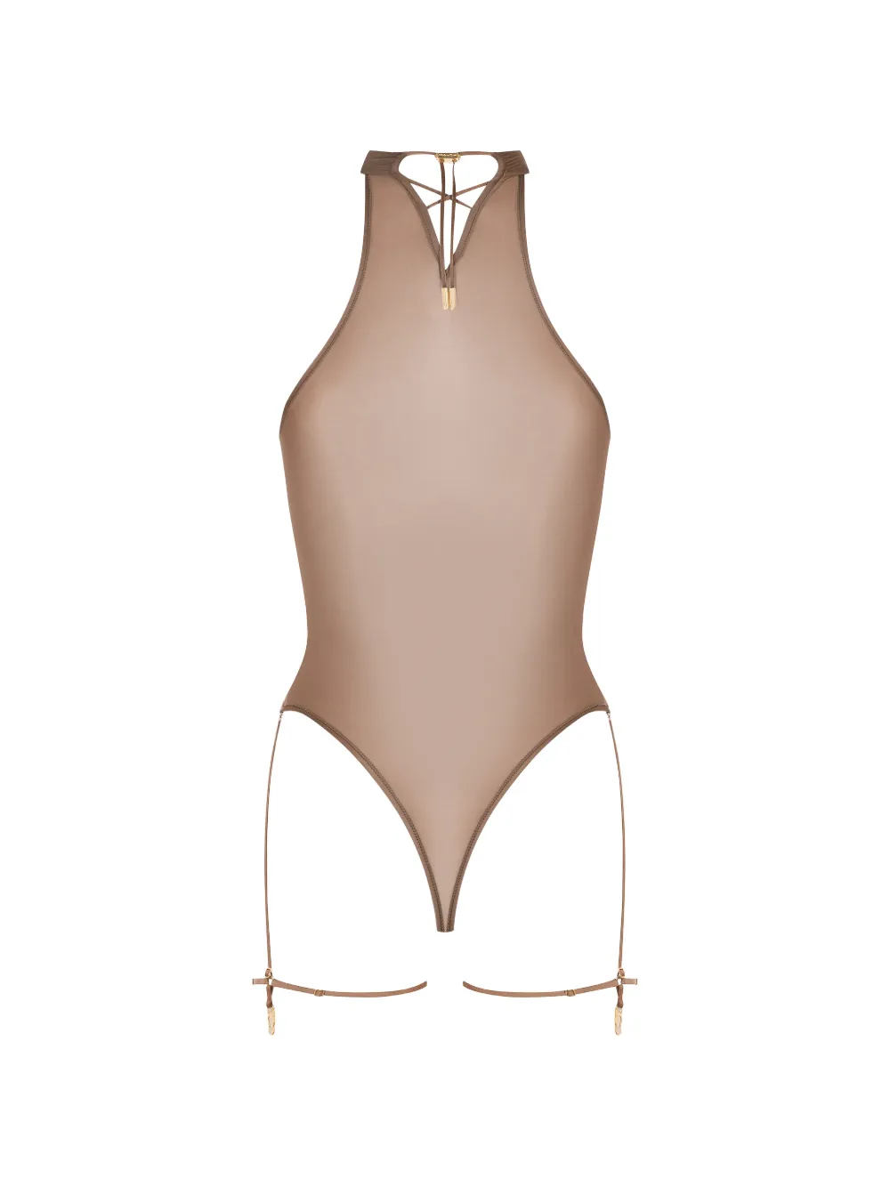 Maison Close French Kiss Light body met halternek Bruin