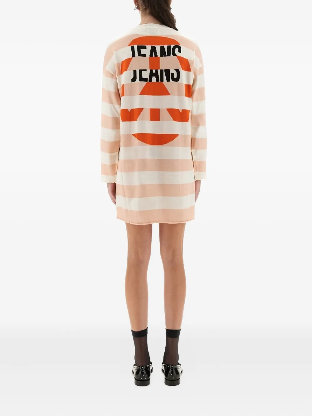 MOSCHINO JEANS Gestreepte jurk Beige