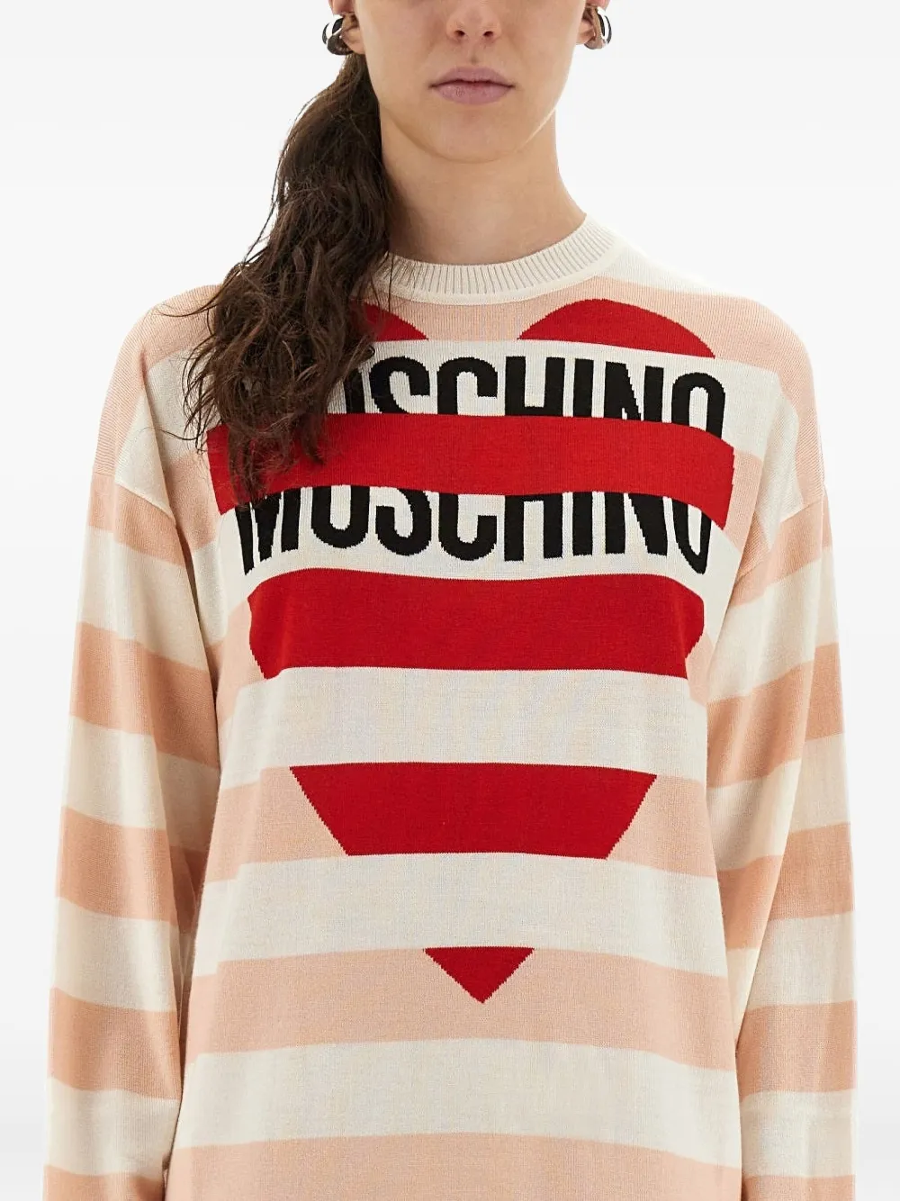 MOSCHINO JEANS Gestreepte jurk Beige