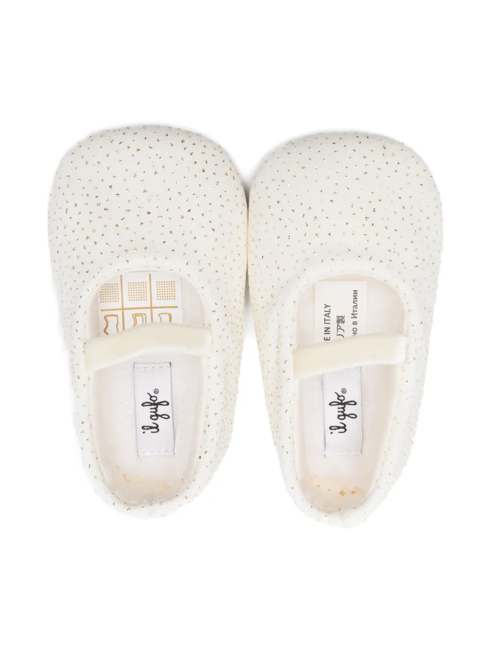 Il Gufo elasticated speckled pre-walkers White