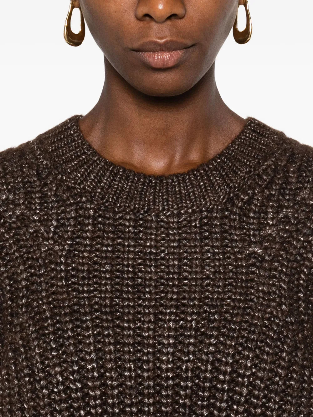 Herno metallic ribbed knit sweater Bruin
