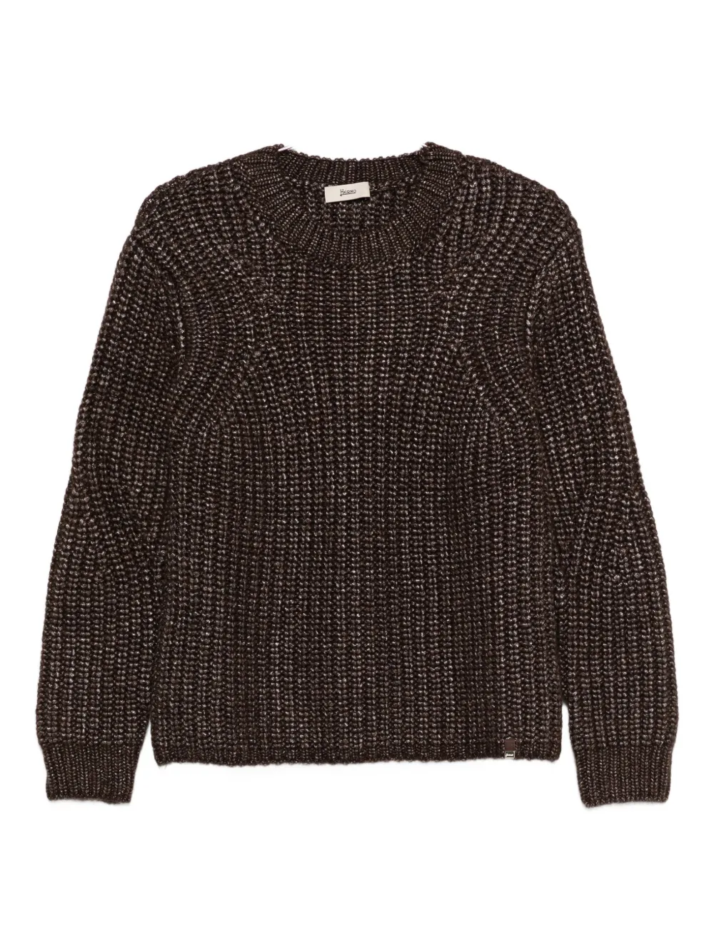 Herno metallic ribbed knit sweater Bruin