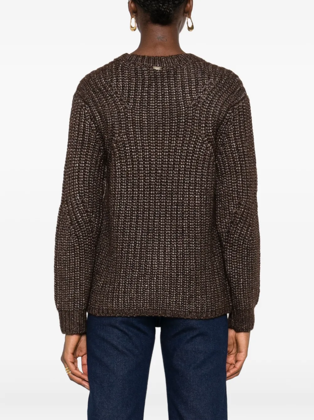 Herno metallic ribbed knit sweater Bruin