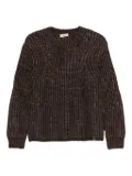 Herno metallic ribbed knit sweater - Brown