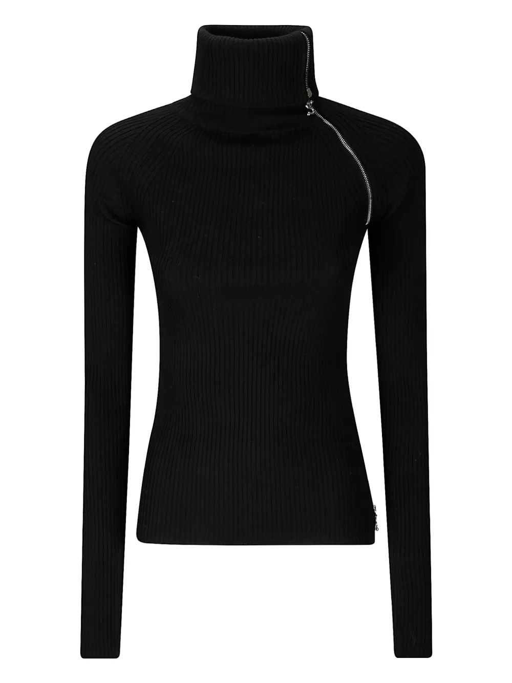 Sportmax Ribgebreide trui met rits Zwart