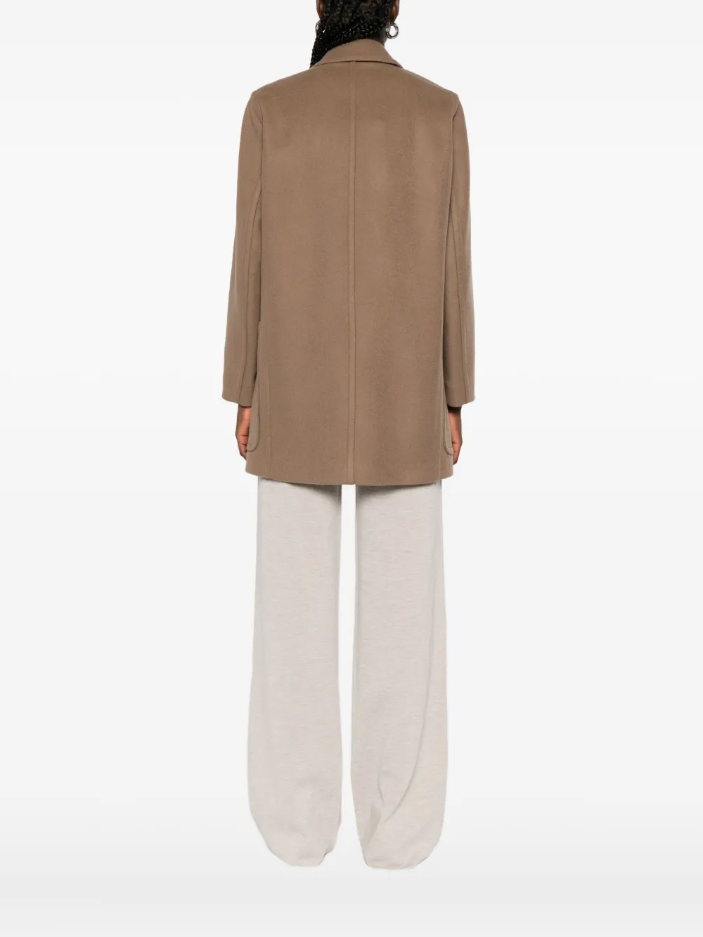 Max Mara double-breasted patch-pocket coat Bruin