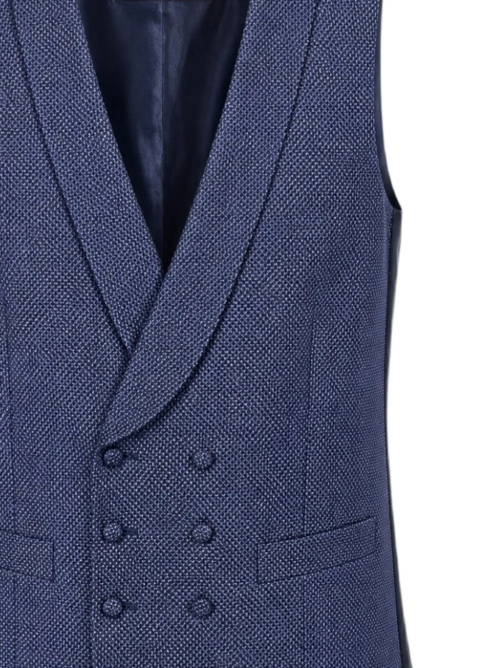  Franks Double-breasted Waistcoat - Blu 