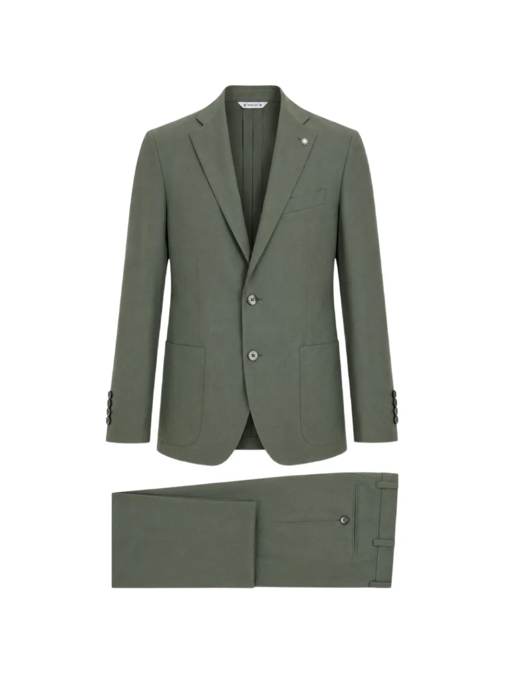 Manuel Ritz Lapel-pin Single-breasted Suit In Green