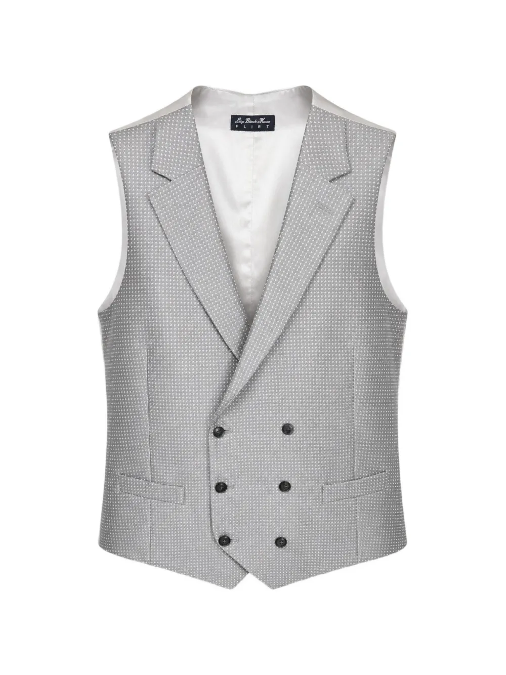 LUIGI BIANCHI MANTOVA double-breasted micro-pattern waistcoat - Grigio
