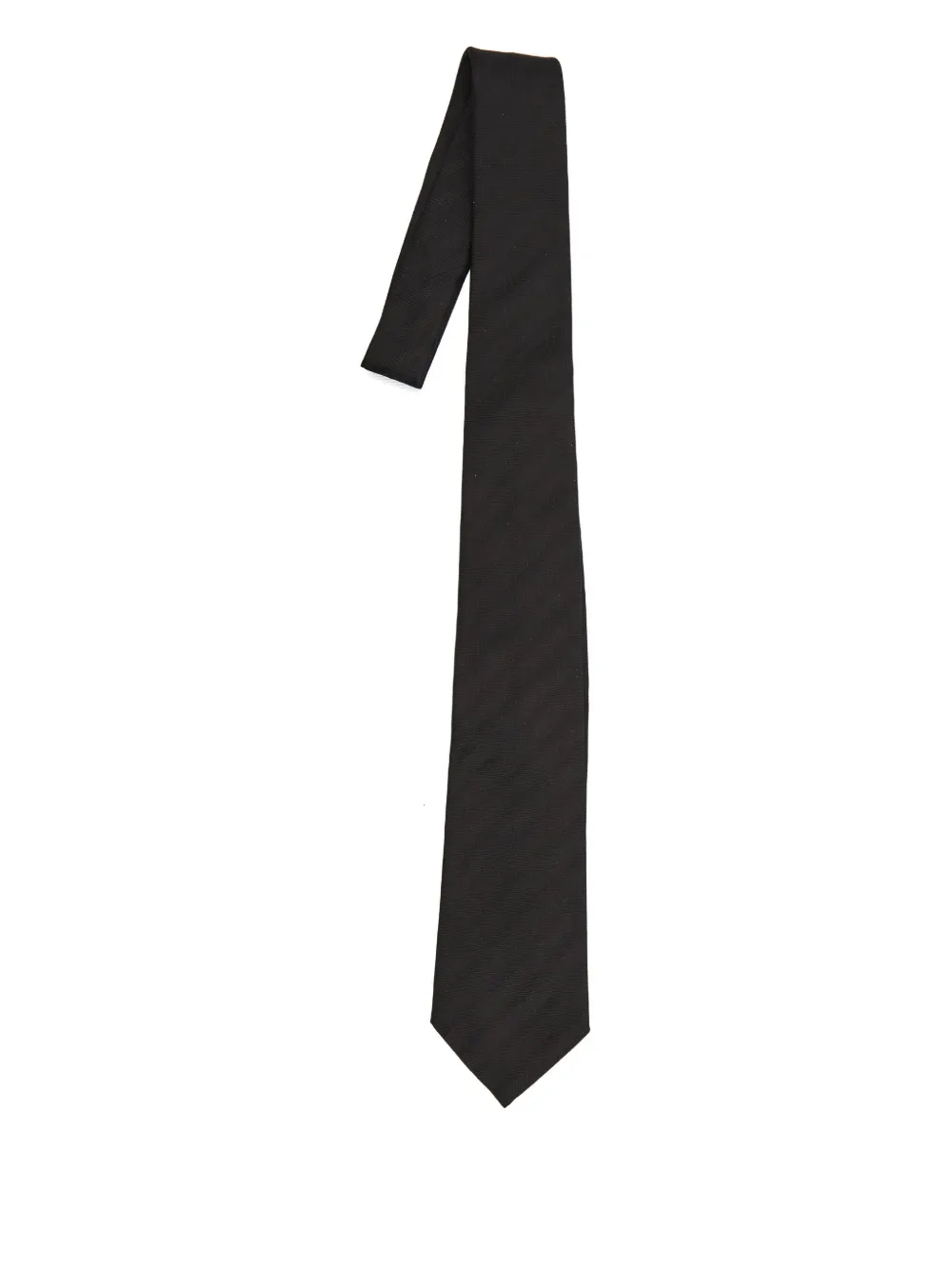 Saint Laurent Diagonal-stripes Jacquard Tie In Black
