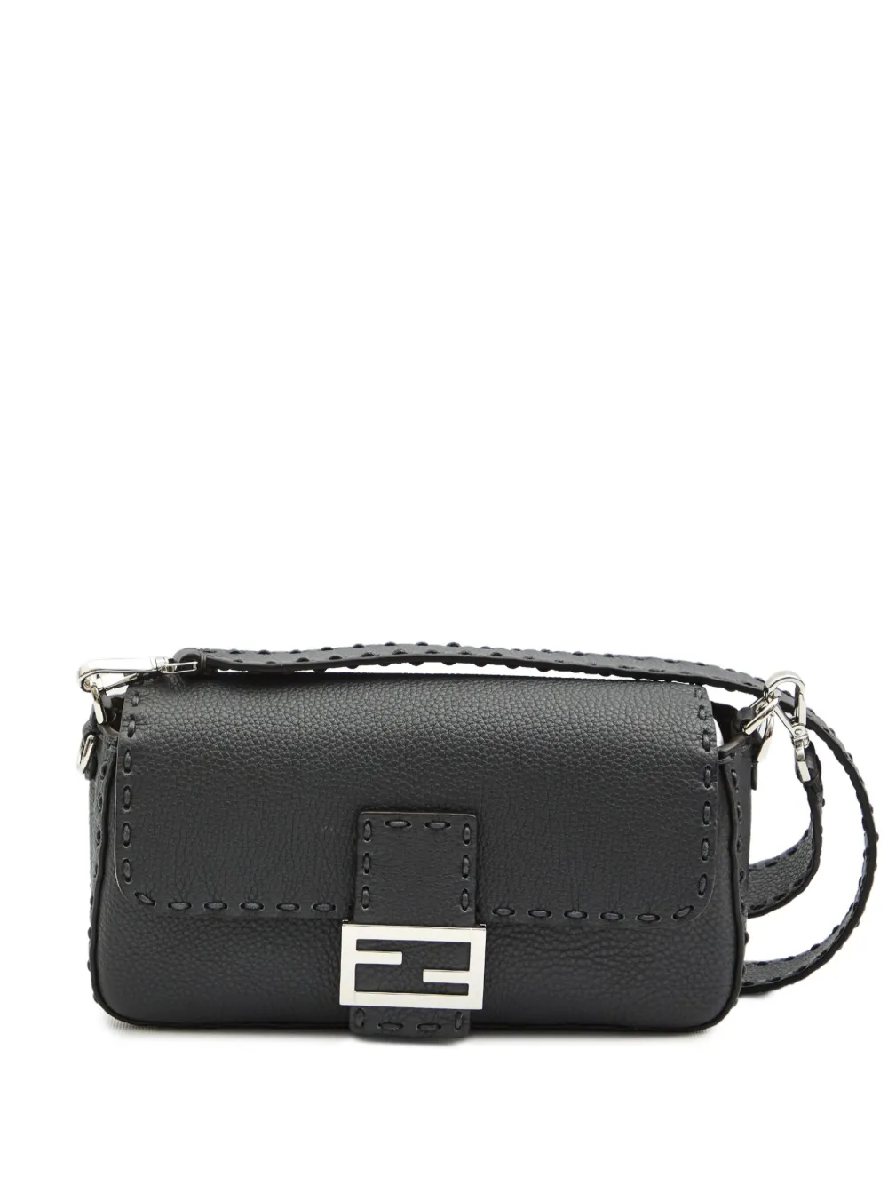 Baguette macro-stitch messenger bag