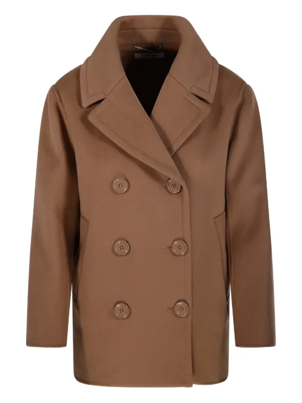 S Max Mara ボタン ダブルコート | ブラウン | FARFETCH JP