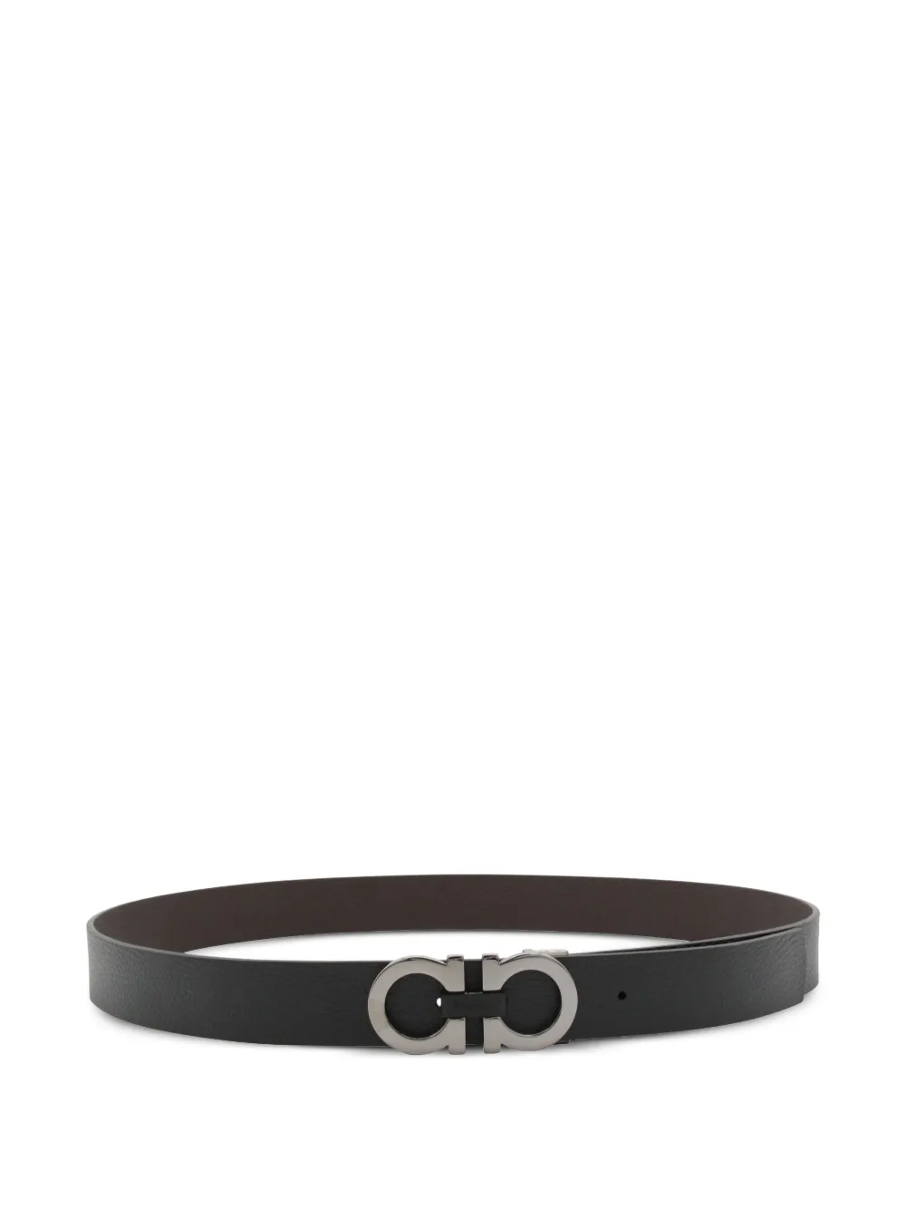 Gancini-buckle leather belt