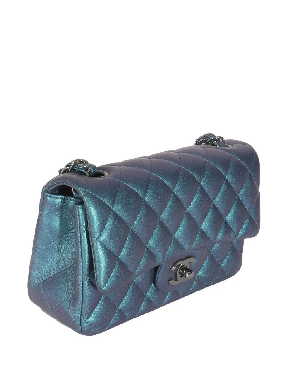 Pre-owned Chanel 2016-2017 Mini Quilted Flap Shoulder Bag In Blue