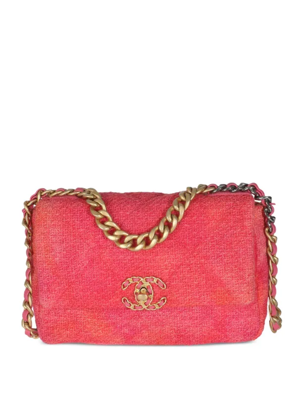 CHANEL Pre-Owned 2020s 19 キルティング ショルダーバッグ M | ピンク 