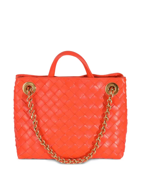 Bottega Veneta Pre-Owned Small Andiamo Intrecciato Tote Bag Orange  FARFETCH JO - Main Image