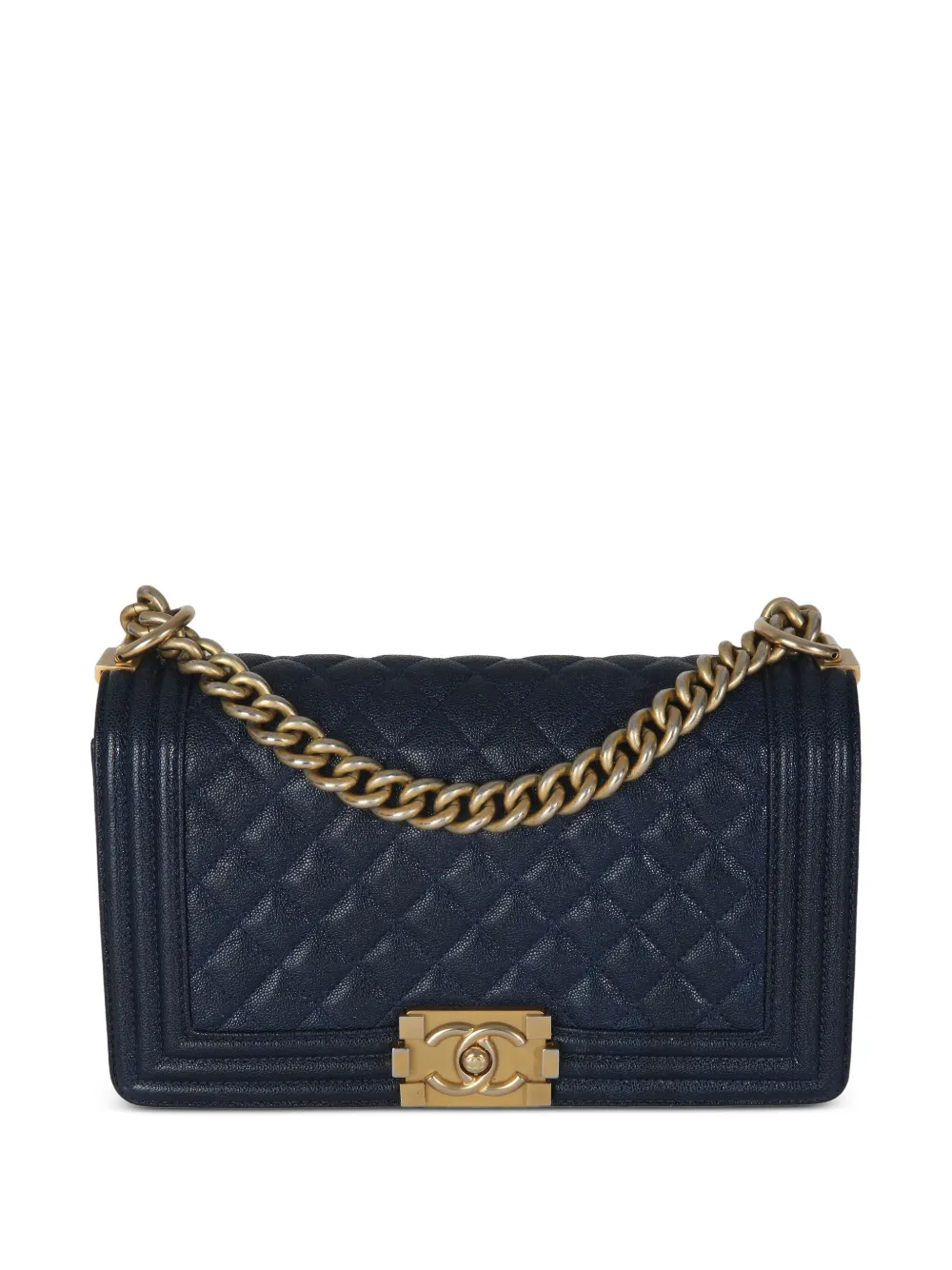 CHANEL Pre-Owned 2018-2019 medium Boy quilted shoulder bag | Blue | Image 1