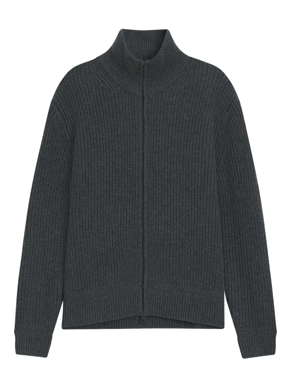 BOSS ribbed zip-up cardigan | Grey | Image 1