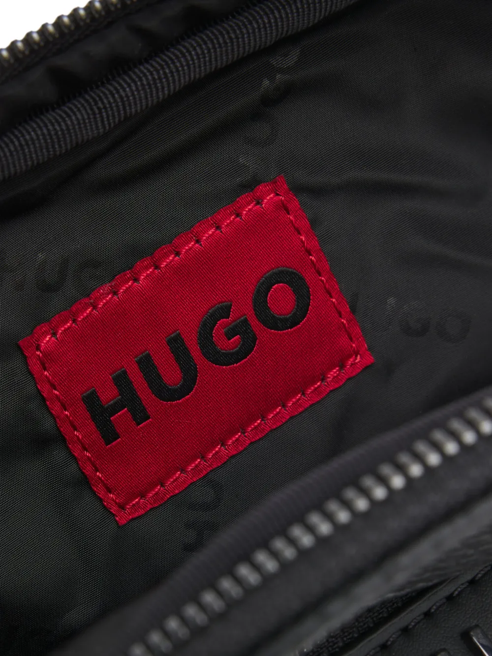 HUGO Messengertas met logoplakkaat Zwart