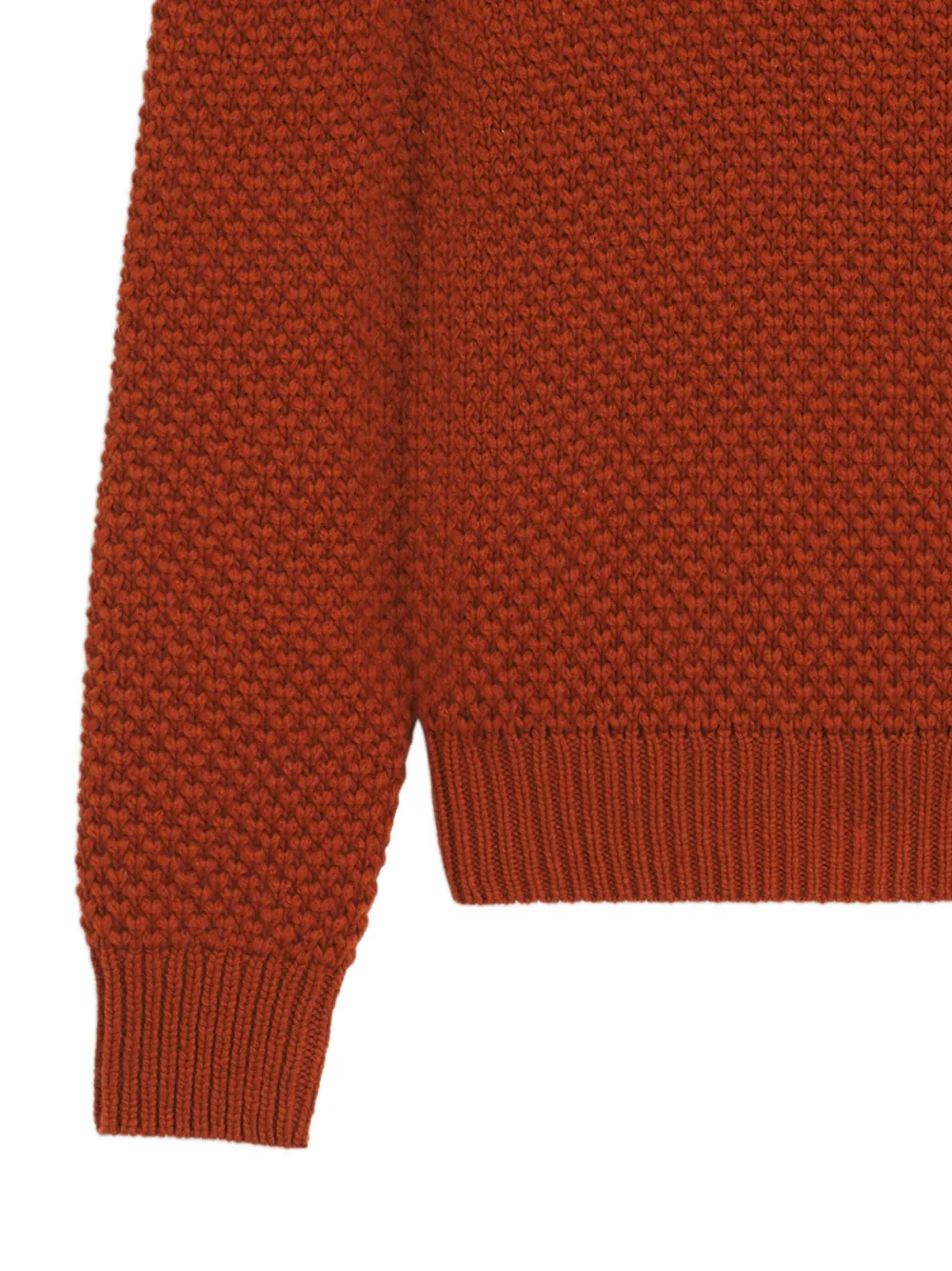 BOSS Gebreide trui met textuur en opstaande hals - Rood