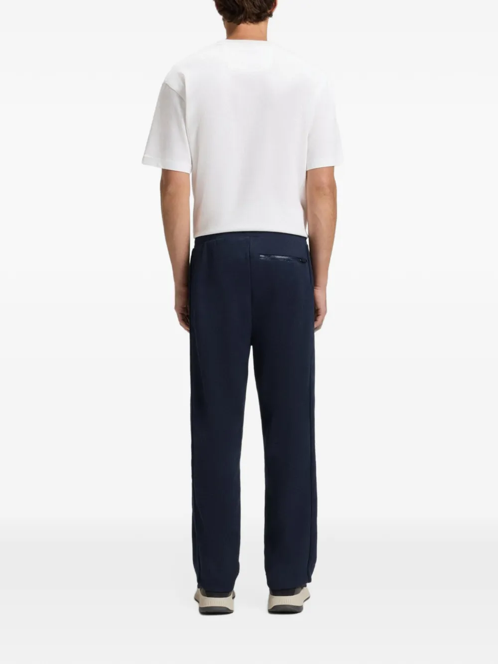 BOSS Broek met elastische taille Blauw