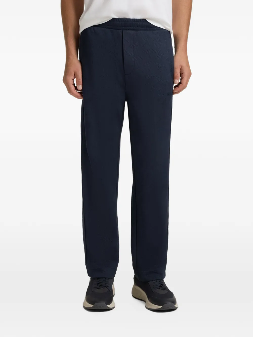 BOSS Broek met elastische taille Blauw