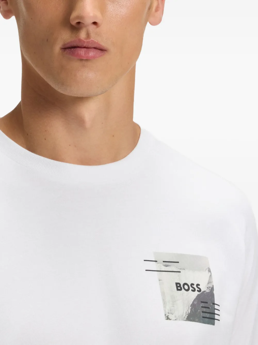 BOSS T-shirt met grafische print Wit