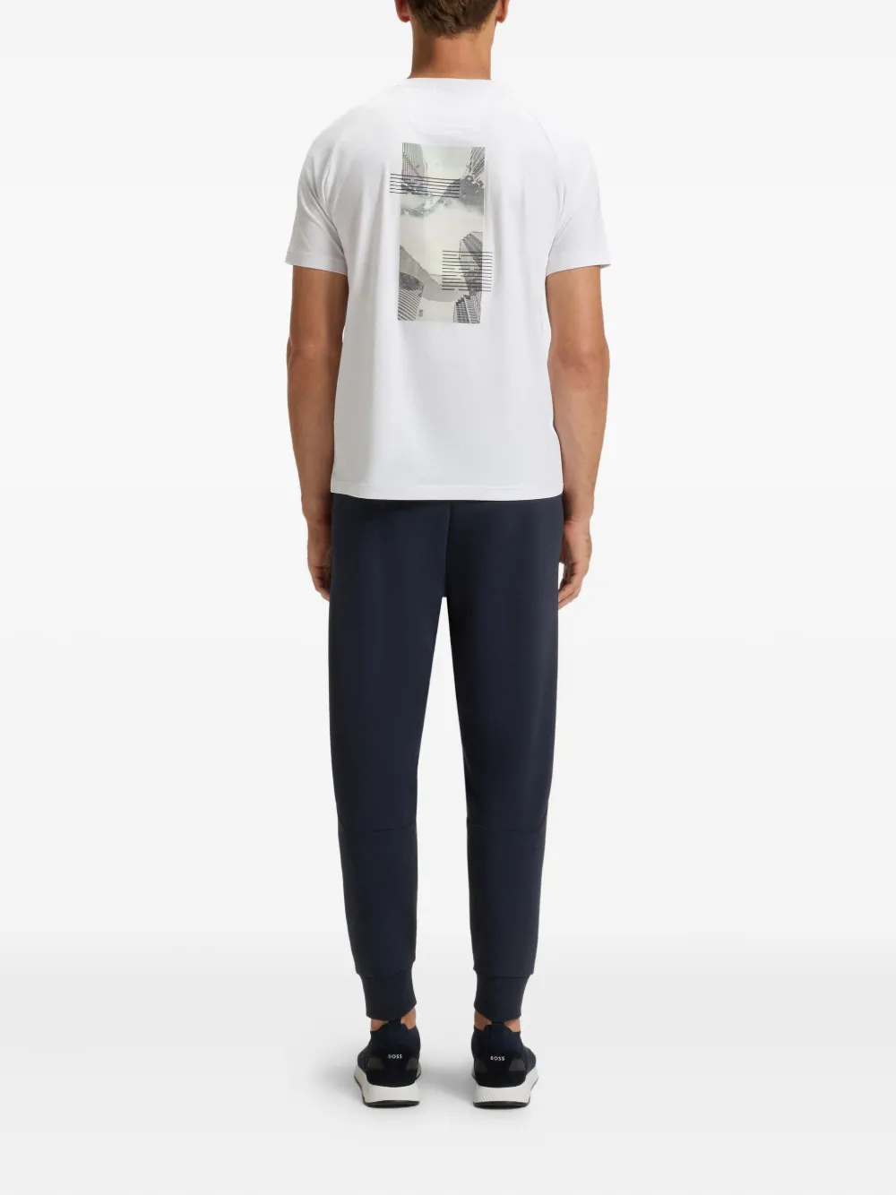 BOSS T-shirt met grafische print Wit