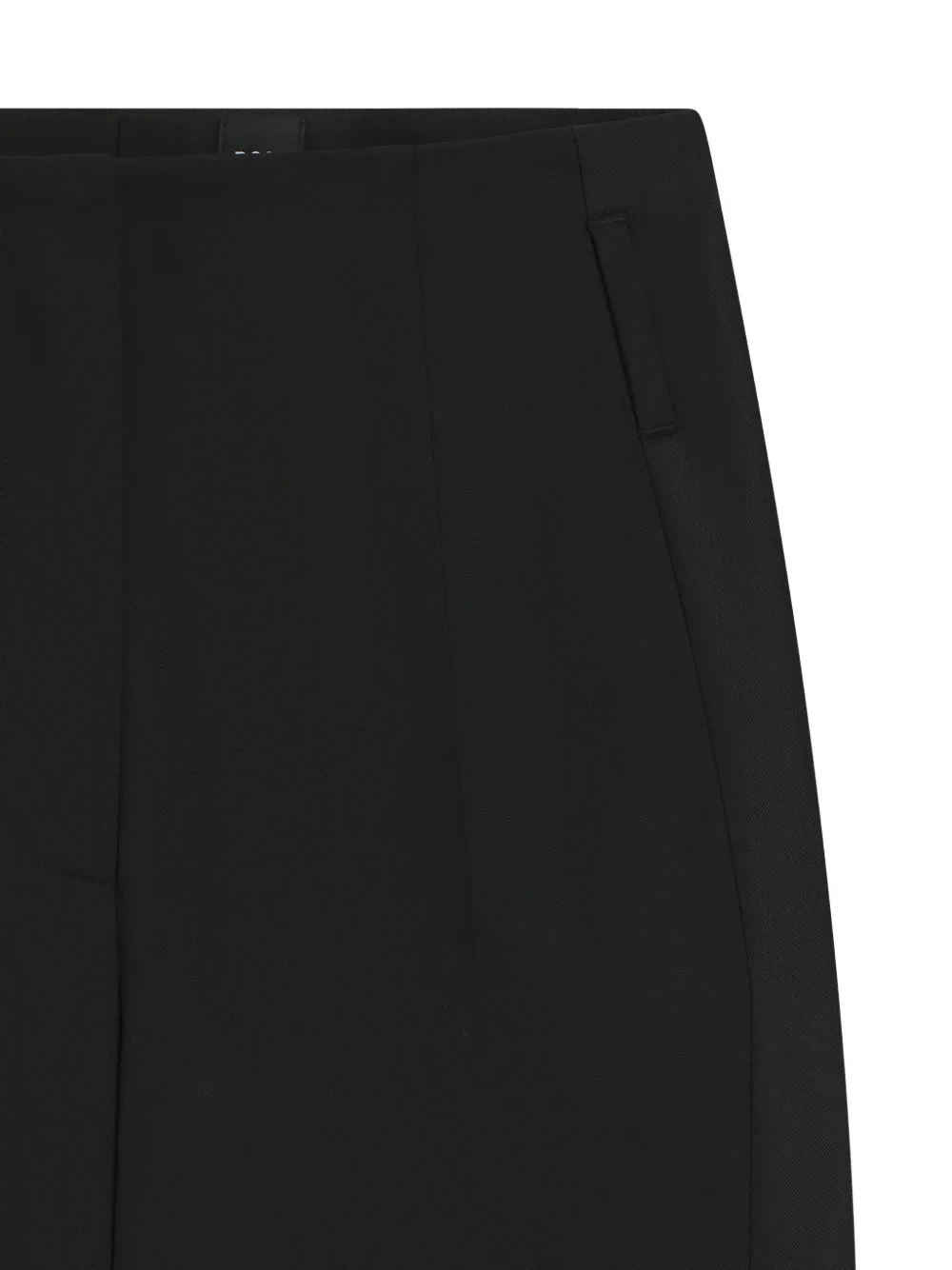 BOSS Wollen straight broek met naad aan de zijkant Zwart
