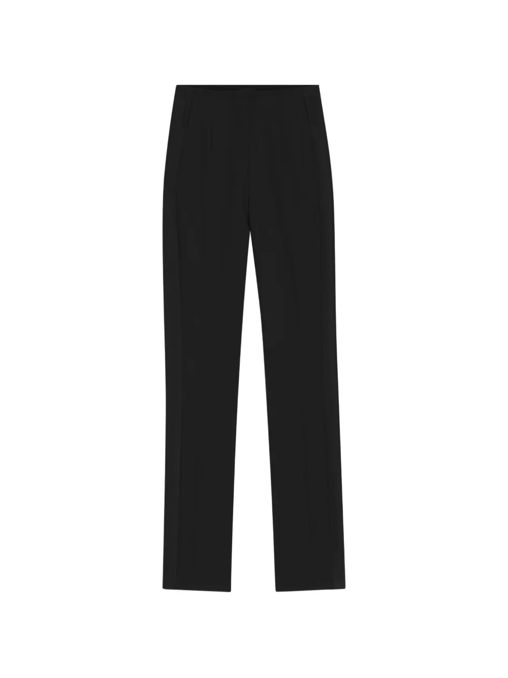 BOSS Wollen straight broek met naad aan de zijkant Zwart
