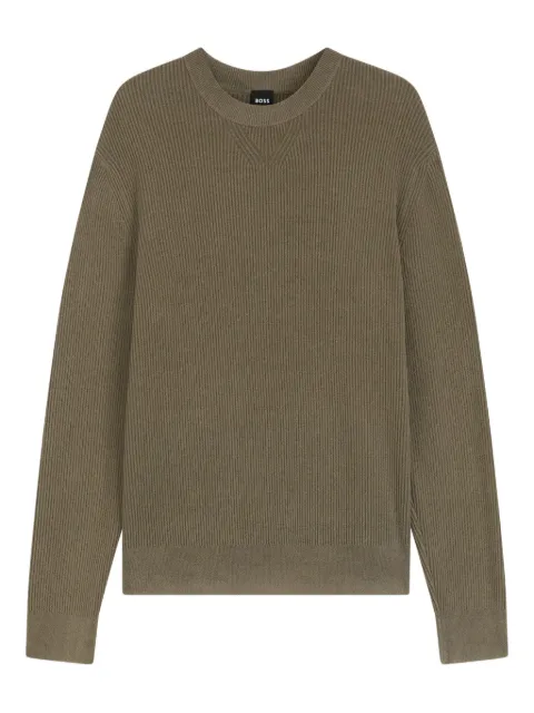 BOSS ribbed crew-neck sweater