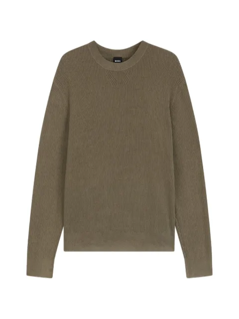 BOSS ribbed crew-neck sweater