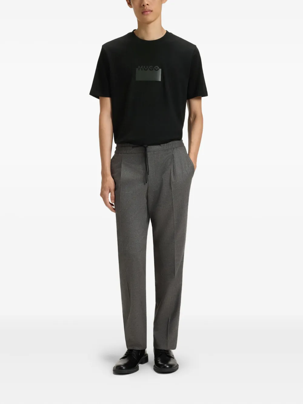 HUGO T-shirt met logo - Zwart