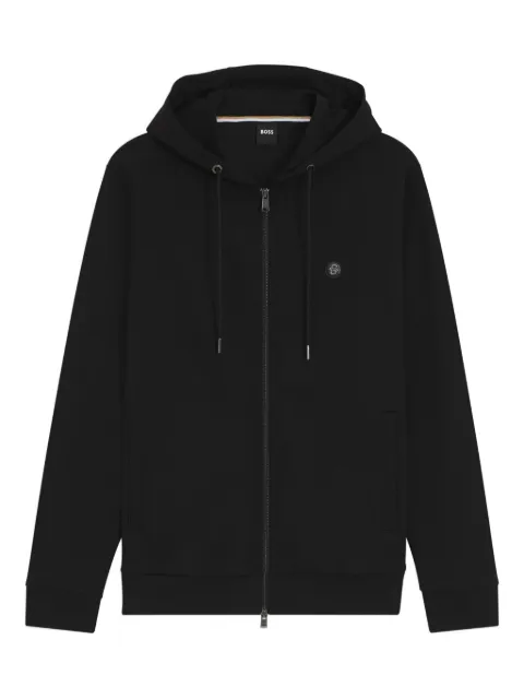 BOSS logo-detail zip-up hoodie