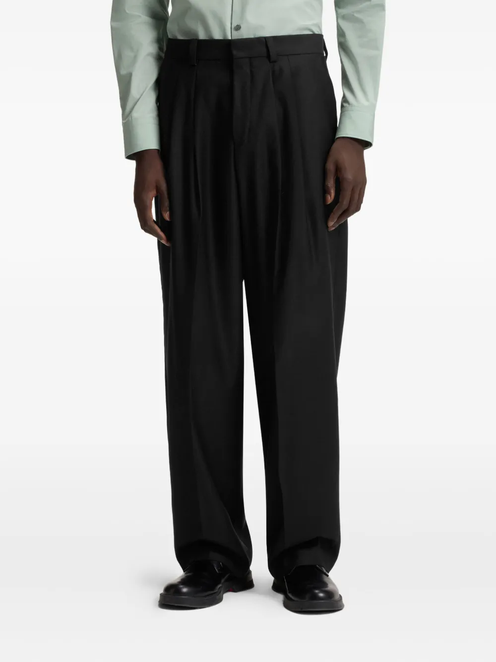 HUGO Wollen plooibroek Zwart