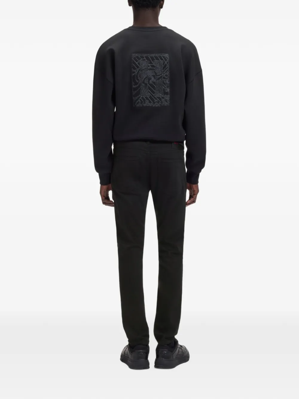 HUGO Jeans met logoplakkaat Zwart