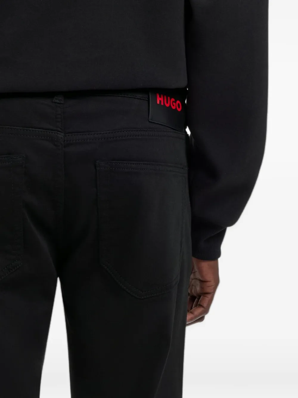 HUGO Jeans met logoplakkaat Zwart