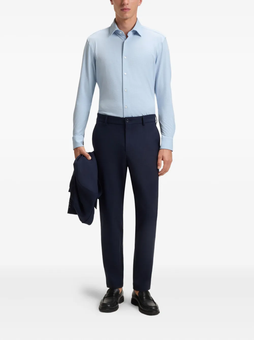 BOSS textured long-sleeve shirt | Image 2