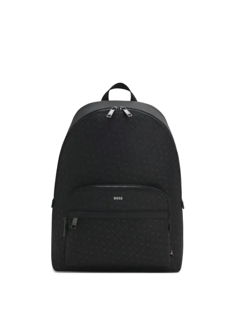 BOSS geometric-pattern zipped-pocket backpack
