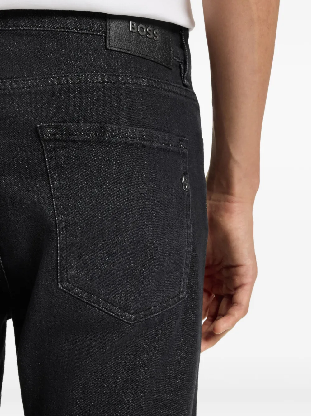BOSS Jeans met logoplakkaat Zwart