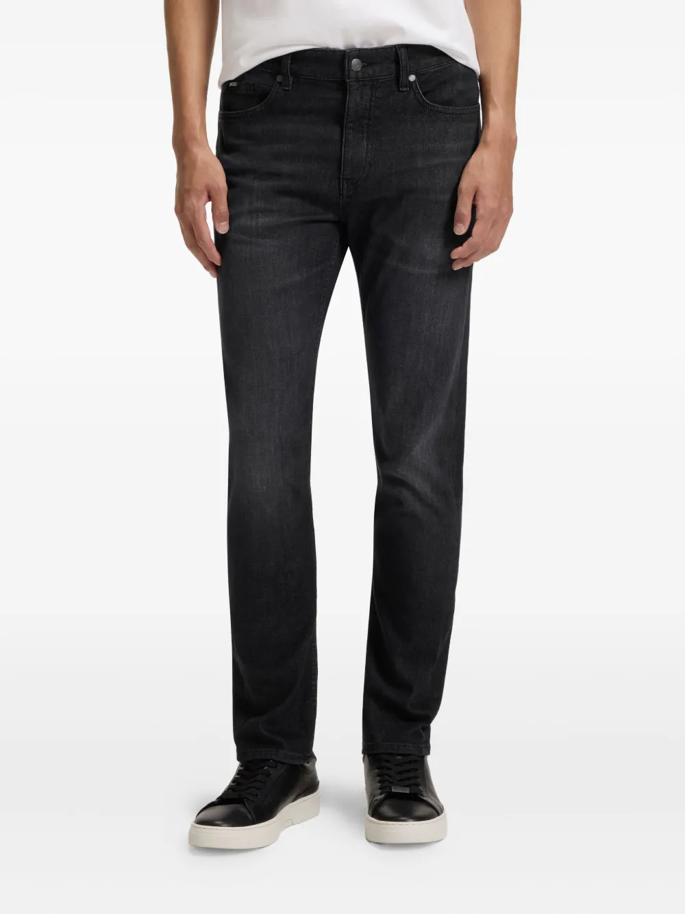 BOSS Jeans met logoplakkaat Zwart