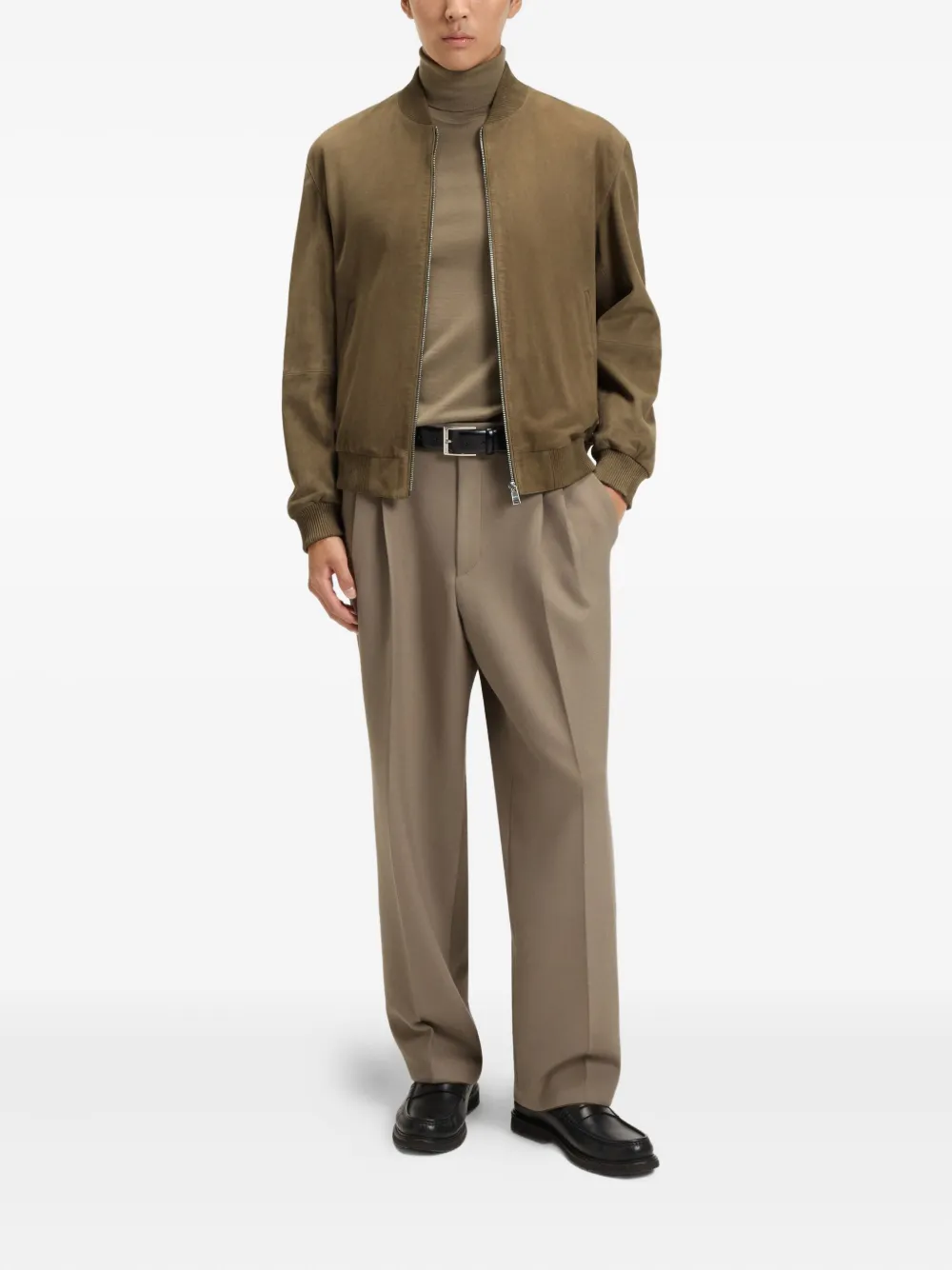 BOSS suede zip-front bomber jacket | Bomber Jackets | Image 2