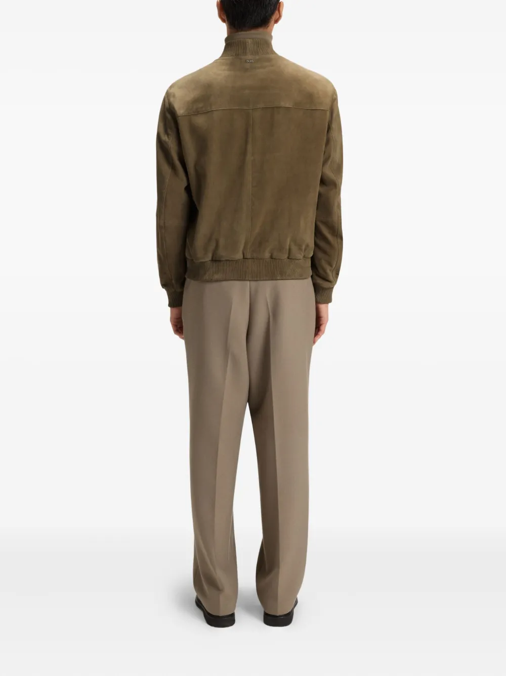 BOSS Suède bomberjack Bruin