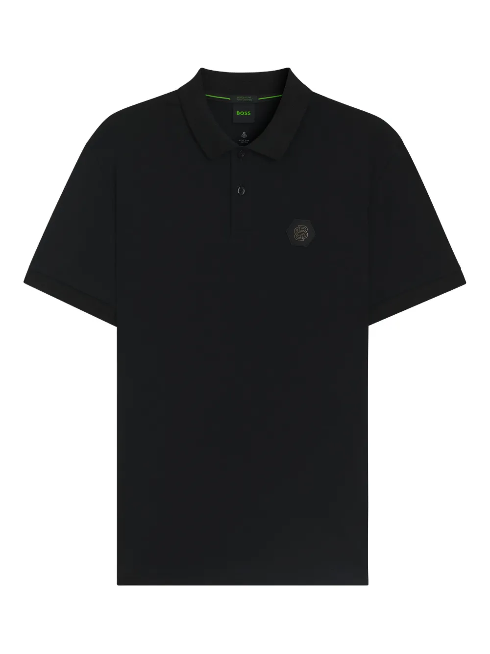 BOSS logo-plaque polo shirt | Black | Image 1