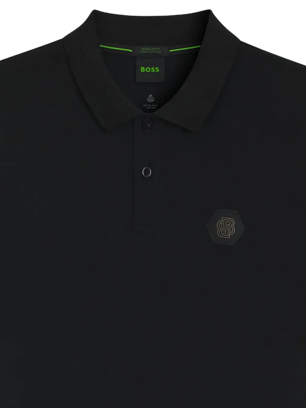 BOSS Poloshirt met logoplakkaat - Zwart